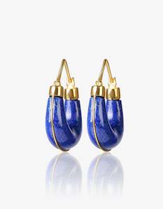 Lapis Gold Hoops