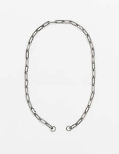 Long Loop Necklace - Silver - Long/Short Plain (no clasp)
