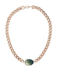 Green Jasper Classic Rose Gold Chunky Choker