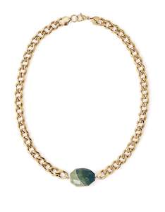 Green Jasper Classic Yellow Gold Chunky Choker