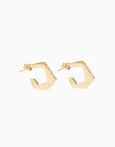 Gifts Under 150: Engraved Gold Angle Hoops
