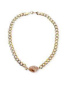 Red Rutile Quartz Classic Yellow Gold Chunky Choker