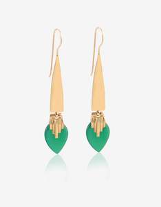 Onyx: Green Onyx Deco Earrings