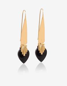 Black Onyx Deco Earrings