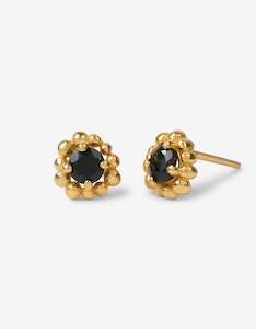 Onyx: MODA Onyx Gold Studs
