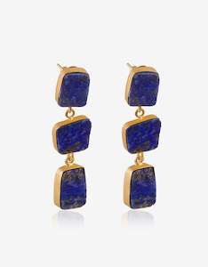 Lapis: Lapis Rough Stone Earrings