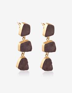 Smokey Quartz: Smokey Quartz Rough Stone Earrings
