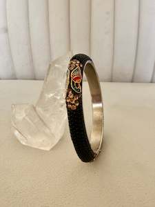 Peacock Black Bangle - large
