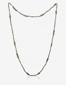 Emerald and Ruby Fuchsite Necklace