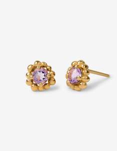 MODA Amethyst Gold Studs