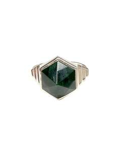 Green Jade Silver Ring - SAMPLE