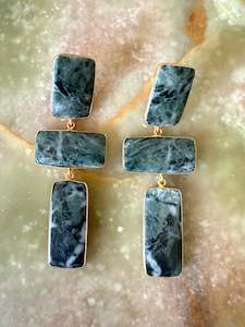 Dark Green Jasper Earrings
