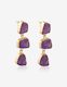 Amethyst Rough Stone Earrings - triple