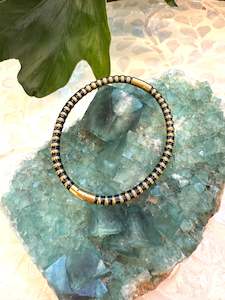 Black & Gold Stainless Hinged Bangle