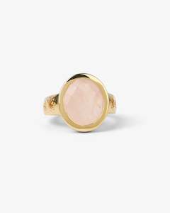 MODA Rose Quartz Gold Ring
