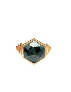Green Jade Dark Gold Ring - SAMPLE
