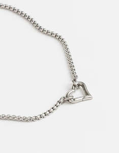 Skinny Silver Snake w. Silver Heart