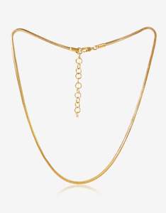 Chains: Square Snake Chain Gold Necklace