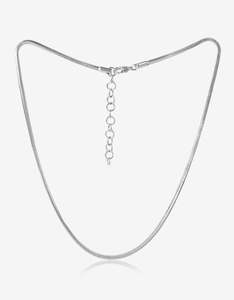 Chains: Square Snake Chain Silver Necklace