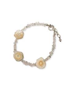 Herkimer & Quartz slice Bracelet
