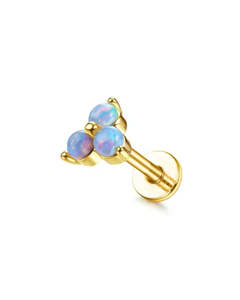 Gold Flatback Opal Earring (singles)