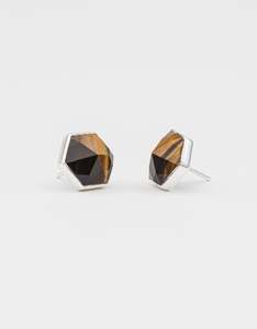 Once It: Tigers Eye Silver Earrings