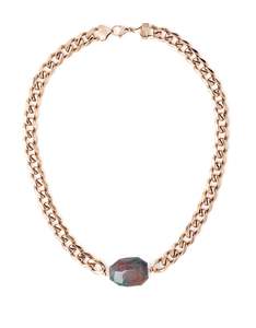 January: Grass Garnet Classic Rose Gold Chunky Choker