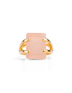 Rose Quartz Gold Amalfi Ring