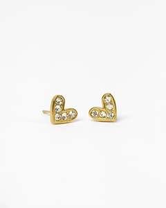 Open Heart Gold Studs