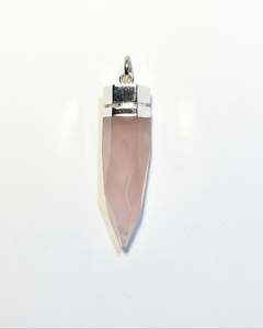 Rose Quartz Silver Point Pendant