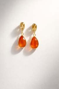 Citrine & Carnelian Silver Earrings - sample