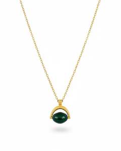 Green Jade Gold Spinner Necklace - sample