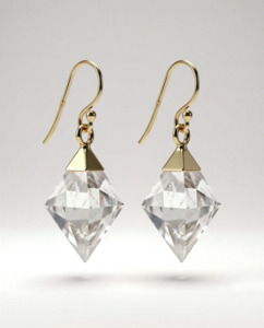 All: Crystal Prism Gold Earrings