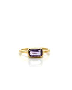 Amethyst Chunkette Stacker Gold Ring