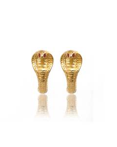 Sacred Cobra Gold Hoops - Ruby