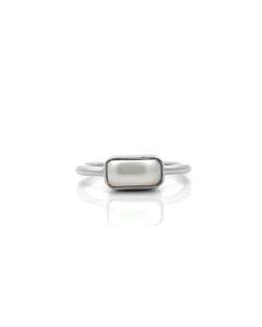 Bestsellers: Pearl Chunkette Stacker SIlver Ring