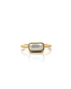 Bestsellers: Pearl Chunkette Stacker Gold Ring