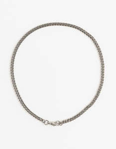 30: Slim Curb Silver Long Chain Long/Short with clasp