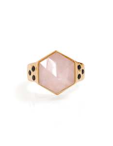 Rose Quartz Spinel Gold  Ring