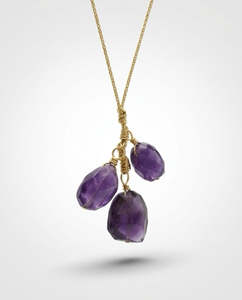 Amethyst Cluster on Gold Cord