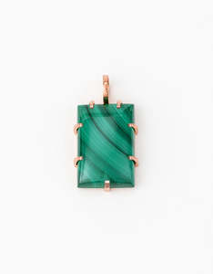 50: Malachite Rose Gold  Amulet