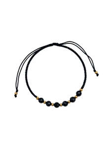 Onyx Gold Hand Knotted Bracelet