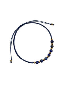 Lapis Gold Hand Knotted Bracelet