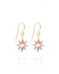 Galaxy Gold Ruby Earrings