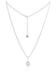 July Ruby: Galaxy Silver Ruby Necklace
