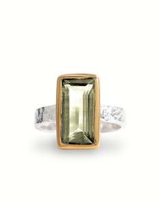 Prasiolite Oracle Gold Ring