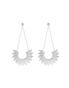 Sunburst Silver Earrings