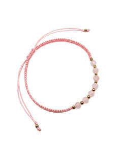 Stocking Fillers: Rose Quartz Gold Hand Knotted Bracelet