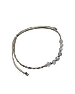 Labradorite Silver Hand Knotted Bracelet