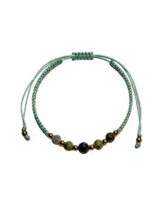 Emerald Gold Hand Knotted Bracelet